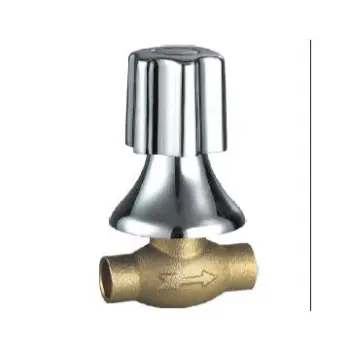 Brass stop valve with zinc alloy handle and SS flange