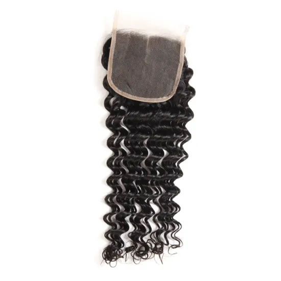 Pre Plucked 4x6 5x7 8x8 Top Quality Process 9a Brazilian Hair Deep Wave Human Lace Closure
