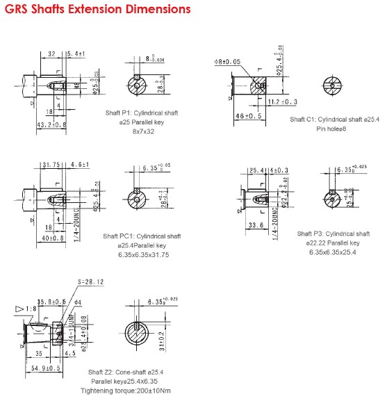 Grs Shafts Extension Dimensions 1