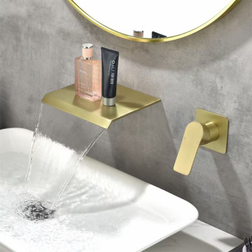 Wall Mount Brushed gold Banyo Waterfall Faucet