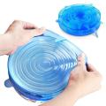 6 pcs Universal Silicone Food Lids Silicone Stretch Caps Keeping Food Fresh Pot Dish Kitchen Accessories