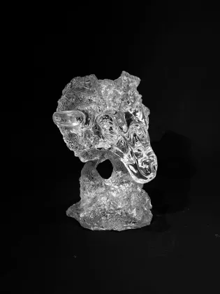 Sheep Head Crystal Sculpture
