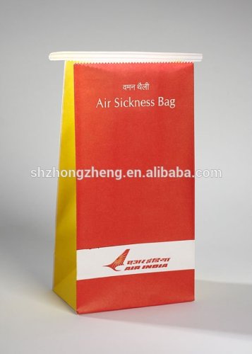 machine made rectangular airsickness bag