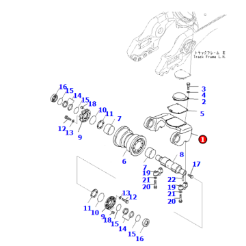 The bogie of the bulldozer D275A-5 is 17M-30-56151. The front bogie of the bulldozer.