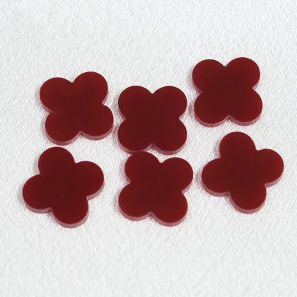 Synthetic Turquoise Four-Leaf Clover Burgundy Turquoise