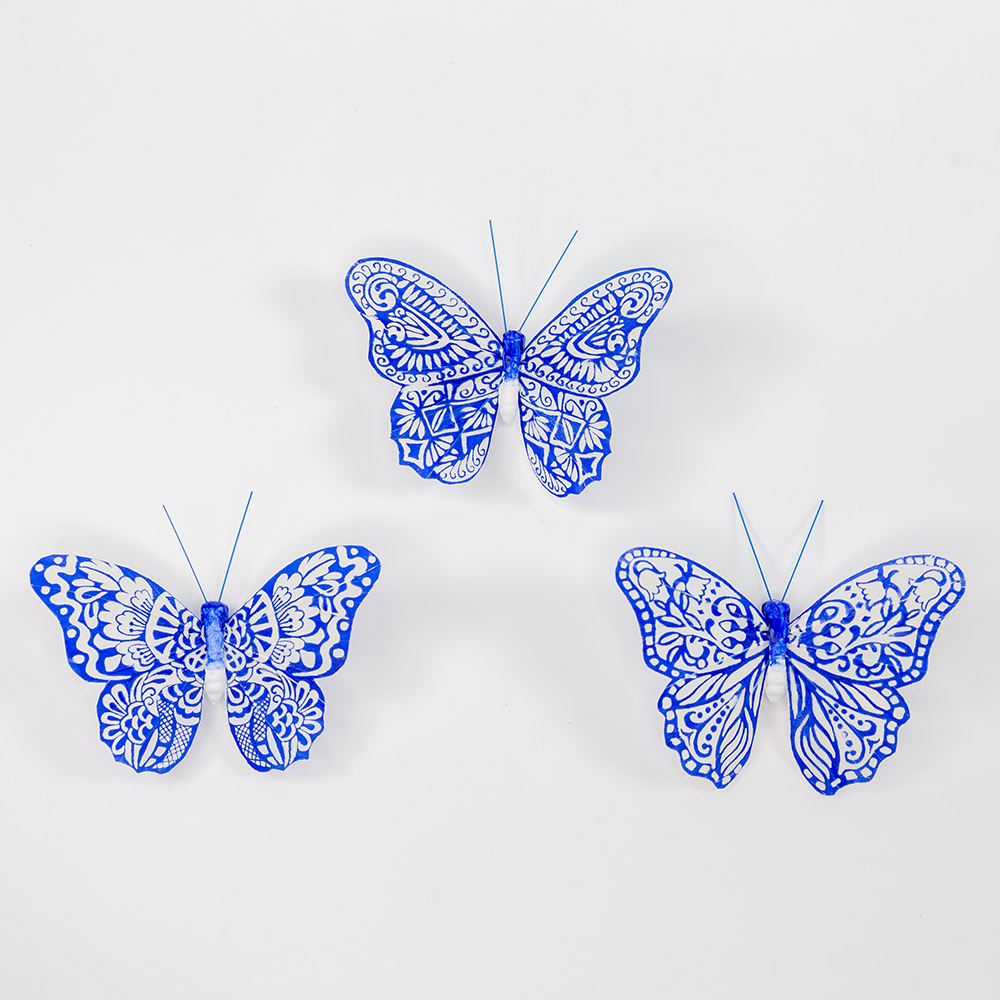 Artesanía de mariposas para decoración de paredes.