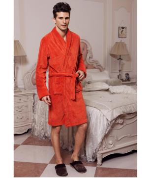 Men's Warm Soft Fleece Bathrobe For Home