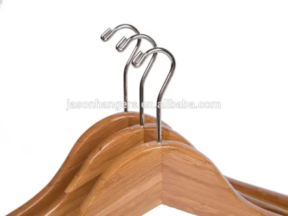 BF6621Custom wooden bamboo clothes hangers bamboo hanger