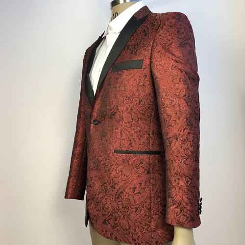 Mens Suit men suits wedding business dark red party blazer Supplier