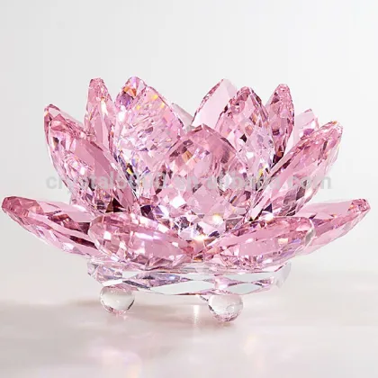 Wholesale Crystal lotus flower k9 crystal color lotus flower