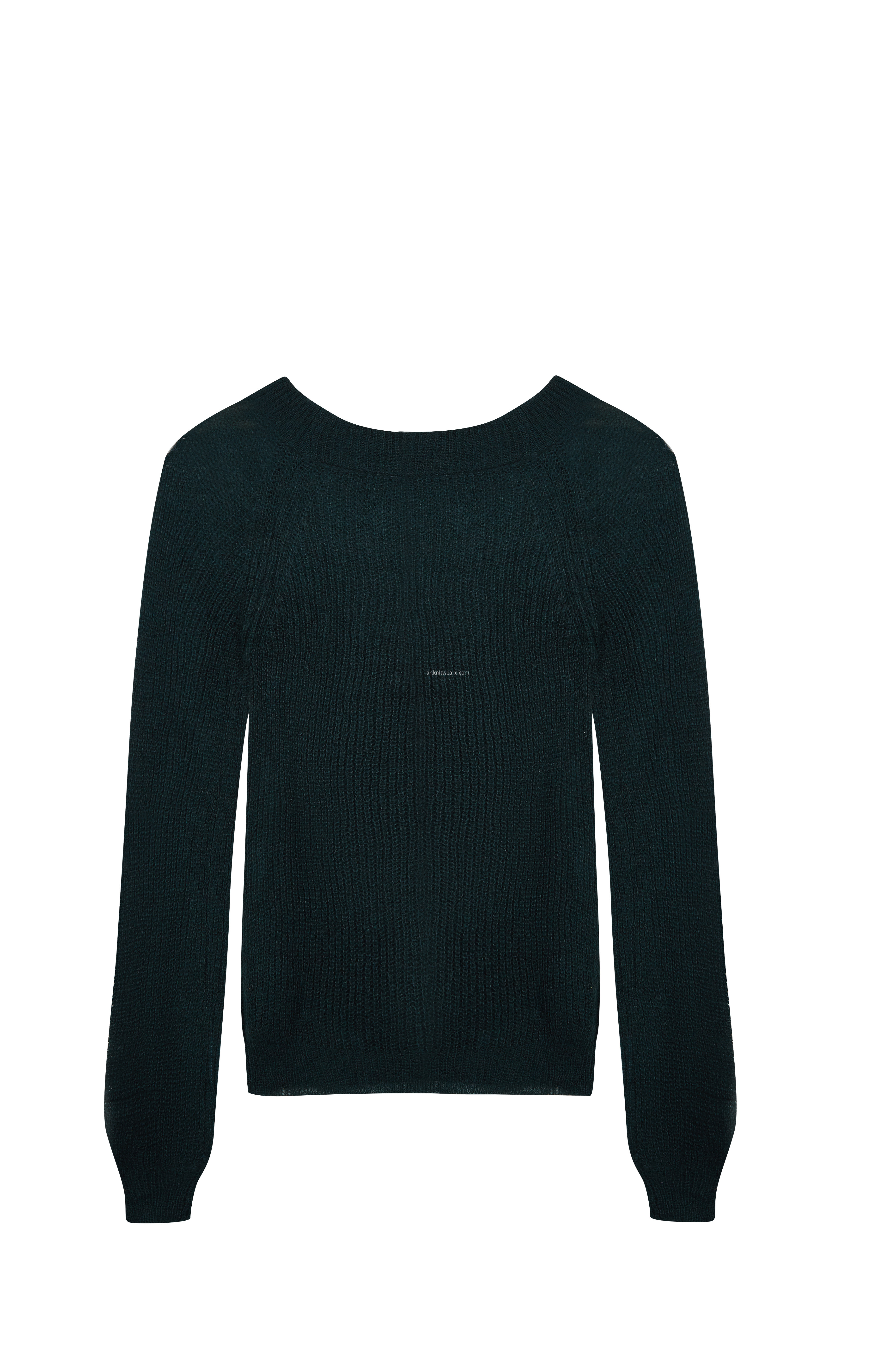 Women's Knitted Mohair Like Loose knitted Crew-Neck Pullover