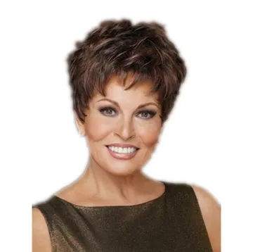 Wholesale heat resistant synthetic wigs natural wave short dark brown fibre synthetic hair wigs for women