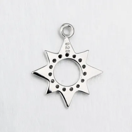Wholesale DIY fashion jewelry accessory sun pattern silver charm