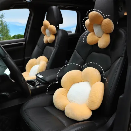 Fashion Cute Flower Car Waist Pillow - Soft Comfortable Neck Pillow for Women