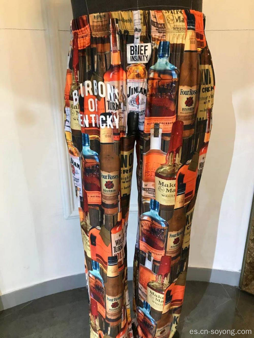 Pantalones de salón con estampado de hombres OEM