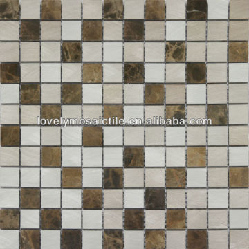 Aluminium Alloy mix Stone Mosaic Tiles Cheap Mosaic Tiles for Sale