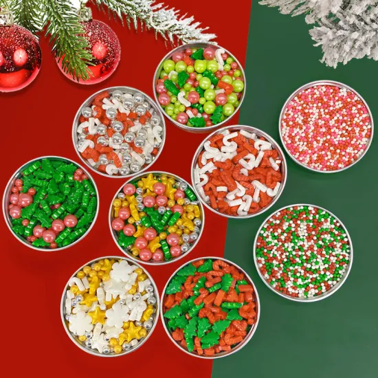 Christmas Cake Decorations: Santa Claus Cake Topper, Edible Glutinous Rice Paper, and Red Cane Christmas Tree Sugar Beads