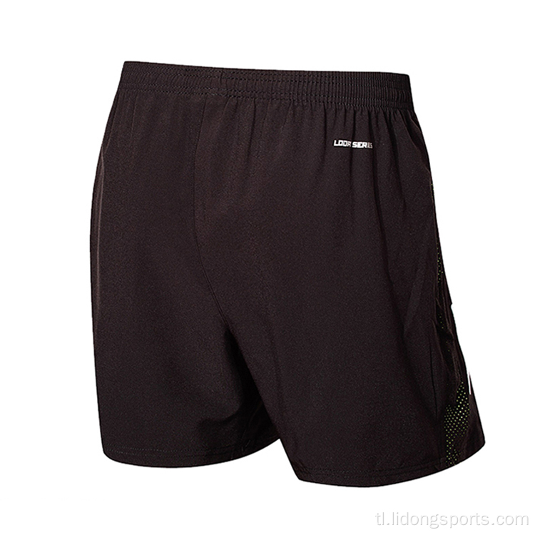 Pakyawan unisex mabilis dry black running shorts