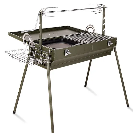 Outdoor Bbq Tool Set Easy Disassembly Camping Portable Iron Barbecue Grill