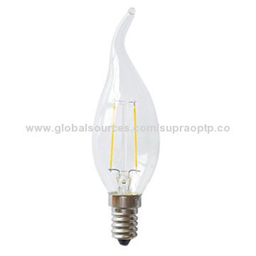 C35 LED Filament Candle Bulb, 2.5W 200-240V