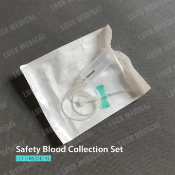 Set de recolección de sangre de seguridad de vacuidad + adaptador Luer