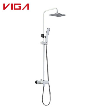 China Exquisite White Plated Shower Mixer Bathroom Set