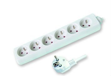6 Ways French type electrical socket