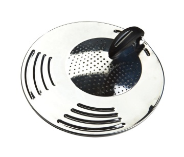 Universal 32cm Stainless Steel Straining Lid - Silver Flat Pot Lid with Holes