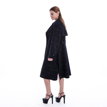 Sapphire Plaid cashmere overcoat