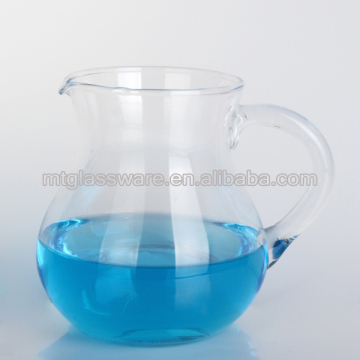Hot sale Hand Blown Clear Glass Water Pitcher With Handle
