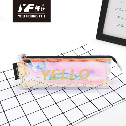 Pencil Kit Bag Custom colorful semitransparent laser plastic pencil case Factory