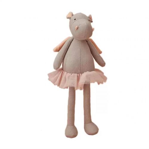 Wearing a dress hippo plush toy sofa decoration