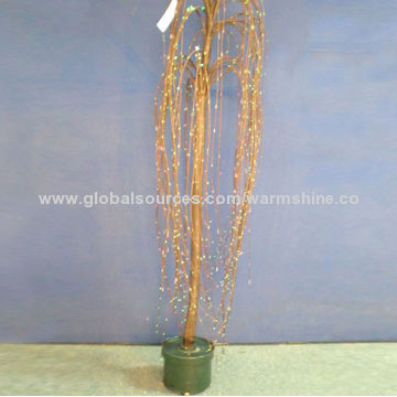 Plastic prelit fiber optic Xmas twig tree with CE/FCC/RoHS/UL certifications