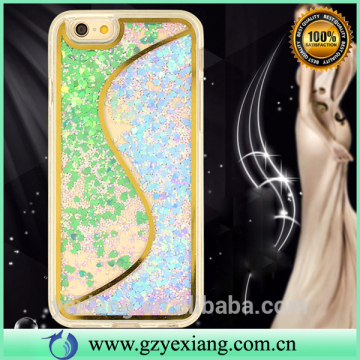Mobile phone accessories s shape double color quicksand phone case for Samsung galaxy trend 3 g3502 back case cover