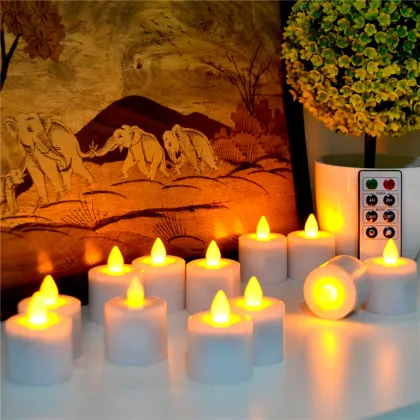 LED Rechargeable Tea Lights Set of 12