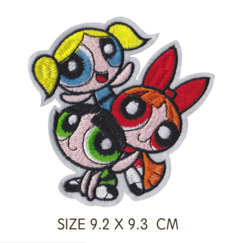 Cartoon embroidery patches iron on stripes thermo stickers