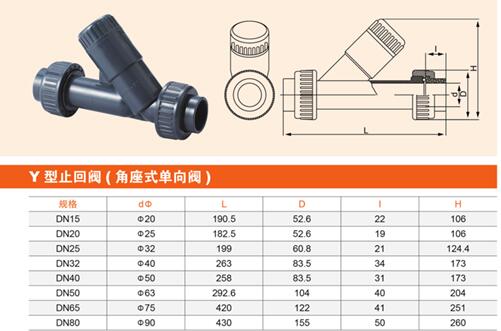 UPVC Y Type Check Valve