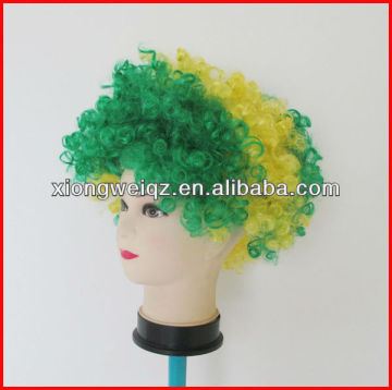 Brasil world cup wigs football fans wigs hair carnival wigs