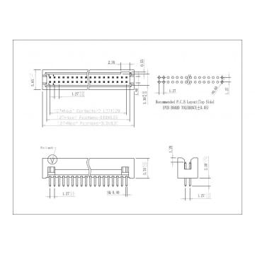 En-tête de boîte de 1,27 mm (0,05 pouce) 180 degrés H5.70 mm