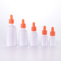 White Glass Bottle For Essential Oil W/Orange Dropper