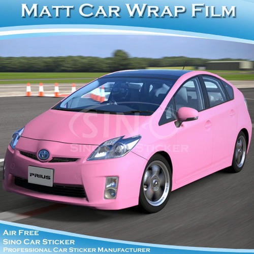 Alta qualidade PVC brilhante rosa Wraps vinil autocolante de carro