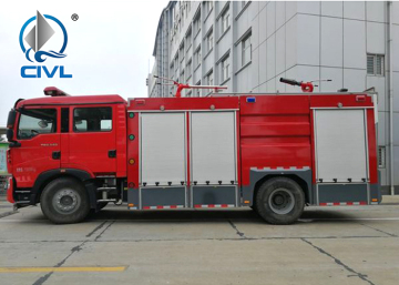 Lori Sinotruk Chassis 6cbm Foam Fire Figher Truck