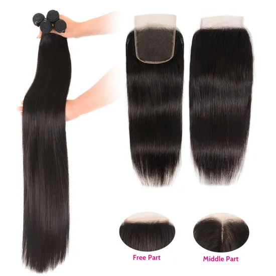 30 40 Inch Long Remy Raw Virgin Cuticle Aligned Human Hair Extension Mink Brazilian Hair Weave Bundles With Lace Frontal Closure