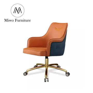 Luxury Metal Leather Computer Desk and Chair for Executive Office