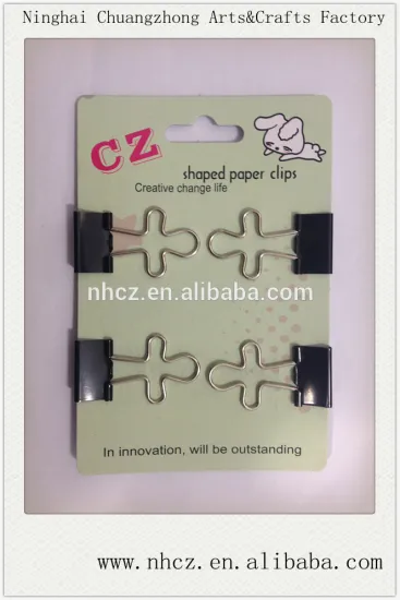 Black Clover Shaped Pink Binder Clips