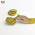 Fancy Design Metal Finger Pin Badge For Bags