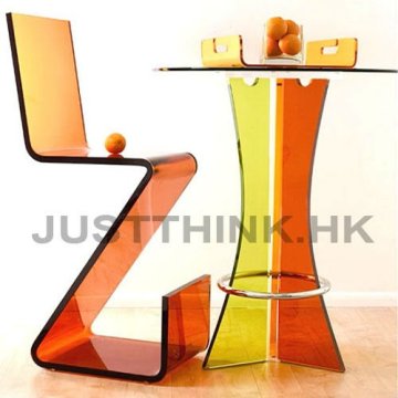 Fashionable Colorful Acrylic Chair and Table FZ-WS-05257