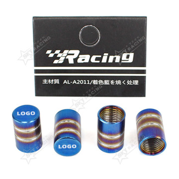 Blue Aluminum Alloy Tire Valve Stem Caps for Cars, Bicycles, and Motorcycles
