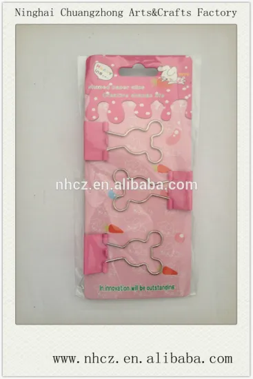 Animal Shaped Pink Binder Clips