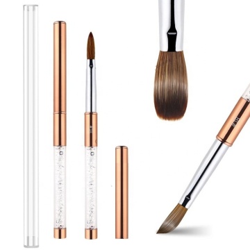 Mink Hair Nail Art Design Pen Painting Tools with Round and Flat Heads for French Tips
